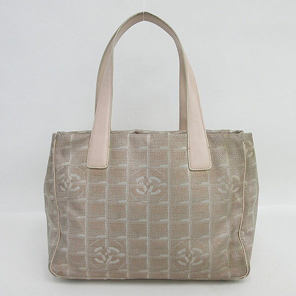 CHANEL Line Tote Bag Handbag Pink Glitter